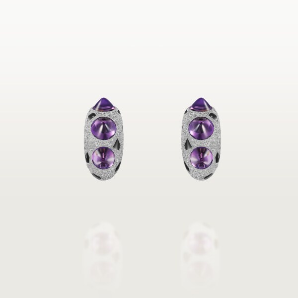 Clash [Un]limited耳环 白金，缟玛瑙，紫水晶，钻石